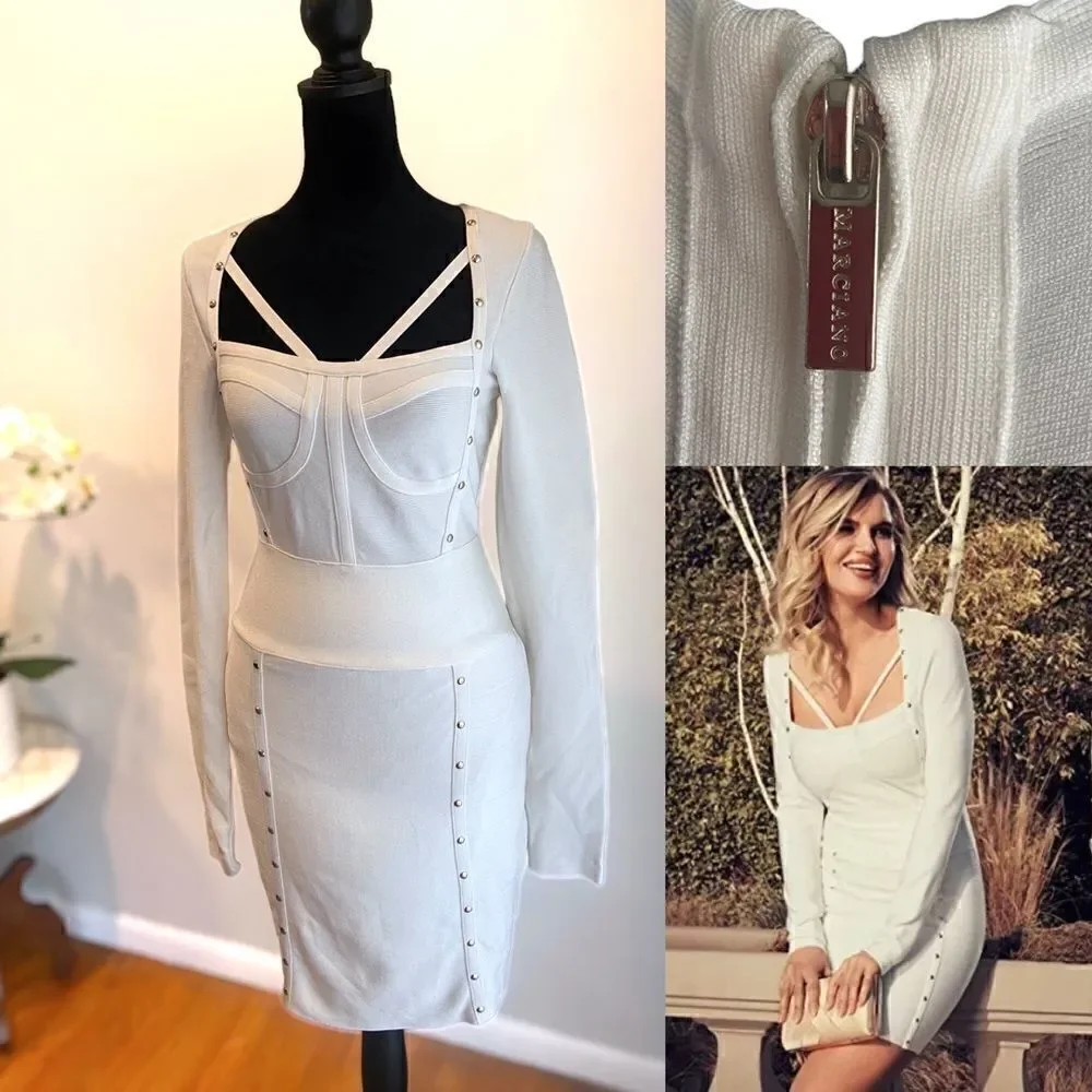 Guess by Marciano Sudded Long Sleeve Bandage Dress size M